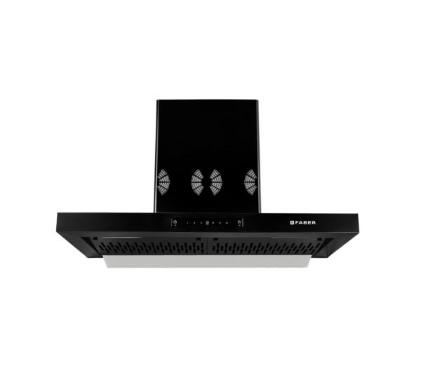 Faber 90cm 1250 m3/hr 6 Way Silent Suction, Autoclean Chimney, Black