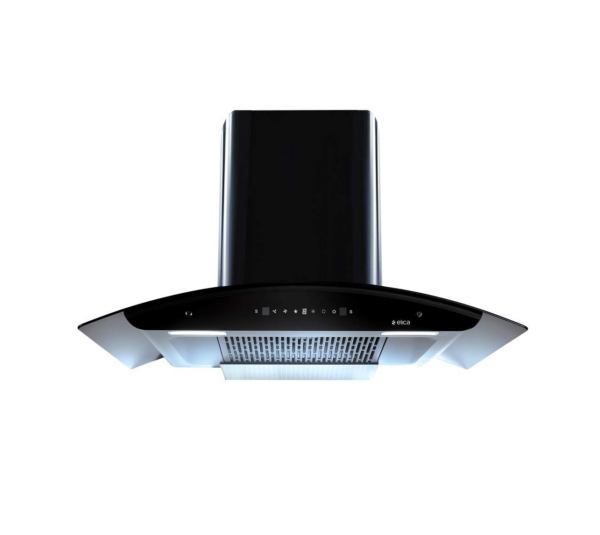 Elica 90 cm 1600 m3/hr Filterless Autoclean Kitchen Chimney (WD TFL HAC 90 MS NERO, Touch + Motion Sensor Control, Black)