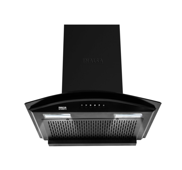 INALSA Chimney for Kitchen AutoClean-60 cm Filterless |1250 m³/hr Suction, Black-Zylo 60PBAC V2