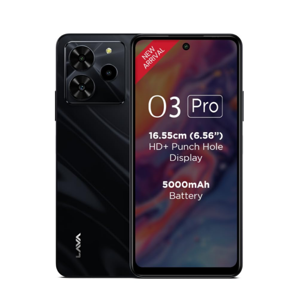 Lava O3 Pro (Glossy Black, 4 GB RAM, 128 GB Storage)