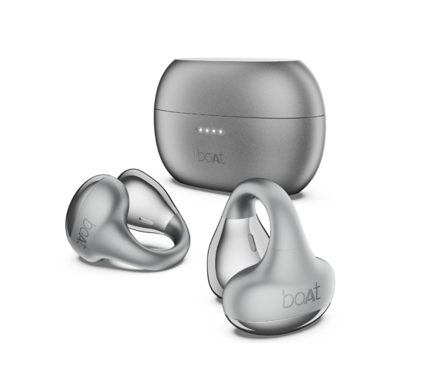 boAt Newly Launched Airdopes Loop OWS Earbuds w/Clip-On Fit, Air Conduction Tech, 50HRS Battery (Cool Grey)