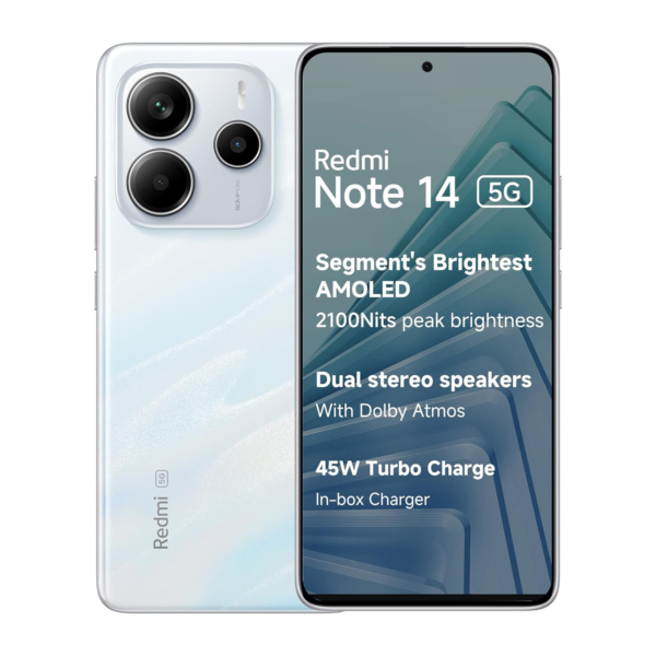 Redmi Note 14 5G (Mystique White, 8GB RAM 128GB Storage)