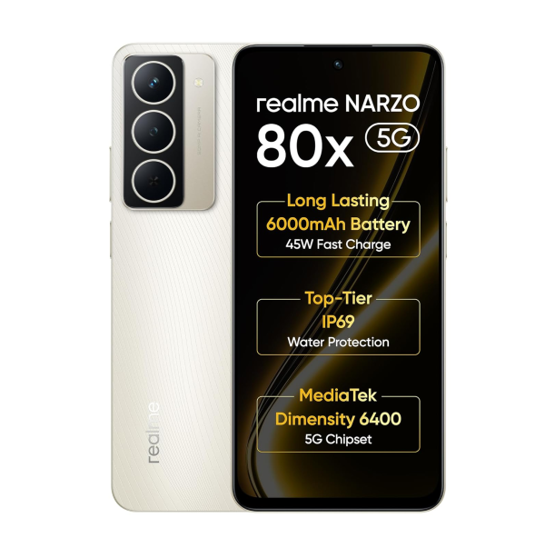 realme NARZO 80x 5G (Sunlit Gold,6GB+128GB)